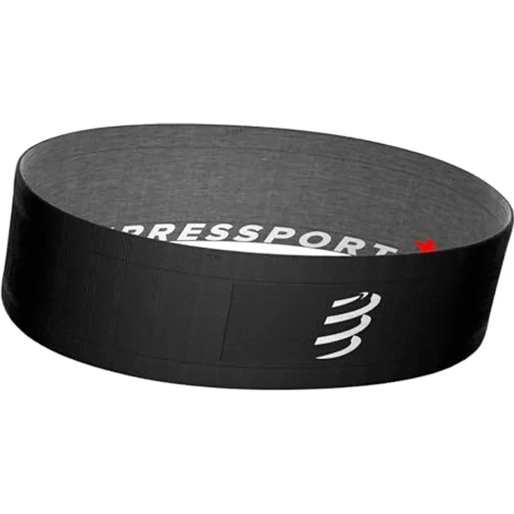 Compressport Free Belt, Ultraleichter Laufgürtel für Laufen, Radfahren und Klettern, Atmungsaktiv, Schwarz, Verschiedene Größen