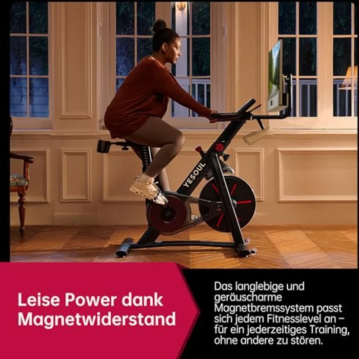 Yesoul G1M Max Heimtrainer Ergometer mit 21,5" FHD-Bildschirm, magnetischem Widerstand, 30 W Surround-Sound & Streaming-Funktionen – Bild 4