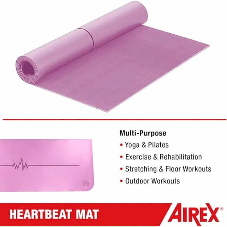 Airex Yoga-Matte Heartbeat, Yogamatte für Yoga- und Functional-Training, warm und rutschhemmend – Bild 3
