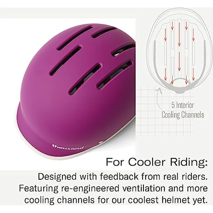 Thousand Heritage 2.0 Fahrradhelm für Erwachsene, Urbaner Stadthelm mit optimierter Passform, Vibrant Orchid, Größe Large – Bild 6