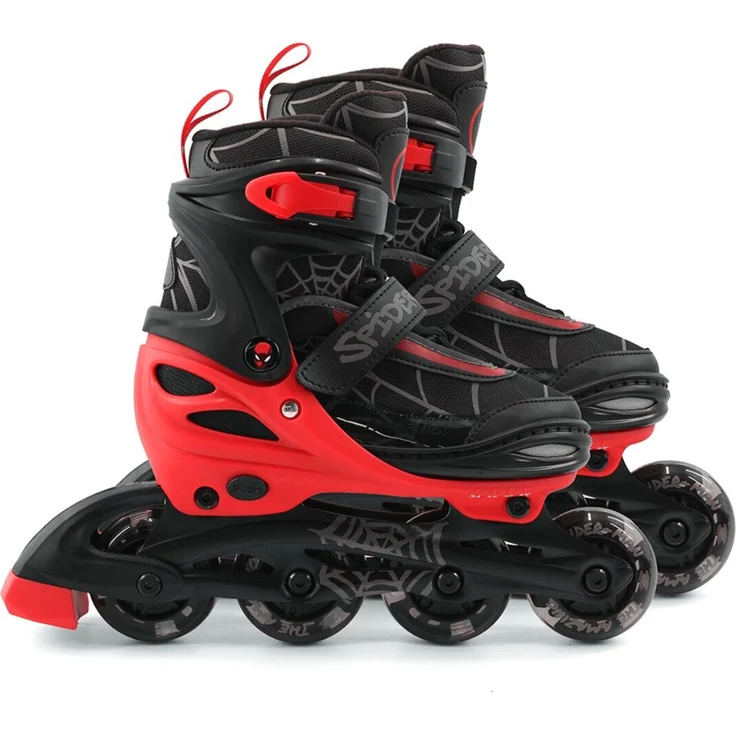 Spider-Man Marvel Soft Boot 3-in-1 Kinder-Inline-Skates, Schwarz, für Schuhgröße EU 30-33, mit verstellbarem Design und LED-Rädern