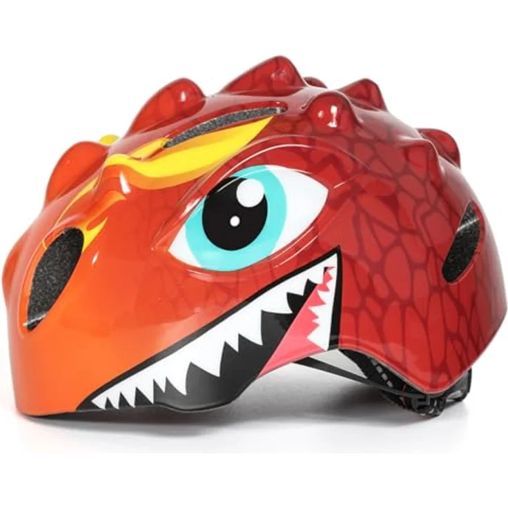 Wozinsky HT-006N, Leichtgewicht-Kinderfahrradhelm Größe S 50–54 cm, 360° System, rot – Bild 3