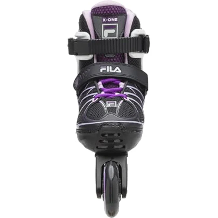 Fila X-One Inline Skates, schwarz/magenta, verstellbar von Größe 29-32 mit ABEC5 Kugellager – Bild 2