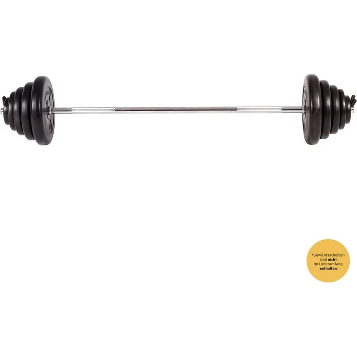 SportPlus Langhantelstange SP-WS-180-S, Chrom, 180 cm, inkl. 2x Federklemme, Riffelgriff - Preisvergleich