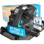 FREITHAL Der gelenkschonende Pedaltrainer PRO [TESTSIEGER] - Mit Anti-Rutsch-Matte & beleuchtetem Display - Leiser Arm und Beintrainer Senioren [Fuß- & Handpedalen] - Mini Heimtrainer Fahrrad in Schwarz