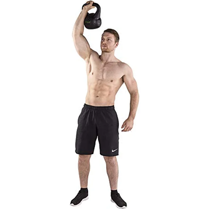 Tunturi Kugelhantel, Kettlebell, PVC mit Sand gefüllt, 2 kg – Bild 3