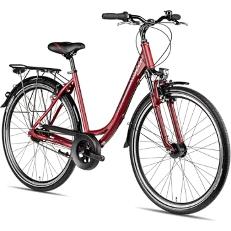 Adler Verona NEXUS Wave Damen-Citybike, 7-Gang Shimano Nabenschaltung, Rücktrittbremse, 28 Zoll, Rot, 55 cm – Bild 2