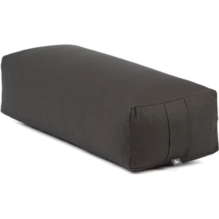 Bodhi Yoga Salamba Bolster Eco | Waschbarer Bezug aus 100% Bio-Baumwolle | Yogarolle eckig mit Bio Dinkelfüllung | Yogakissen groß für Restoratives Yoga | Maße: 63,5 x 26,5 x 20,5 cm (anthrazit) - Preisvergleich