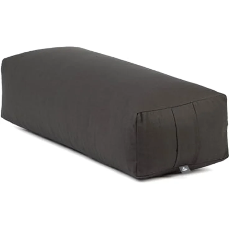 Bodhi Yoga Salamba Bolster Eco | Waschbarer Bezug aus 100% Bio-Baumwolle | Yogarolle eckig mit Bio Dinkelfüllung | Yogakissen groß für Restoratives Yoga | Maße: 63,5 x 26,5 x 20,5 cm (anthrazit) - Preisvergleich – Bild 1