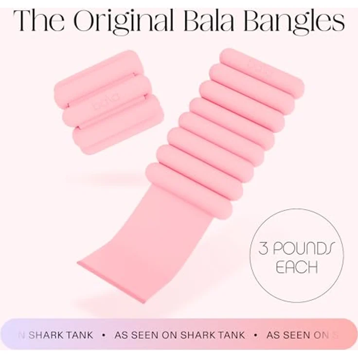 Bala Armreifen 1,4 kg Set, verstellbare Handgelenk- und Knöchelgewichte für Damen und Herren, Silikon - Blush, ideal für Pilates, Yoga, Walking und Heimtraining – Bild 2