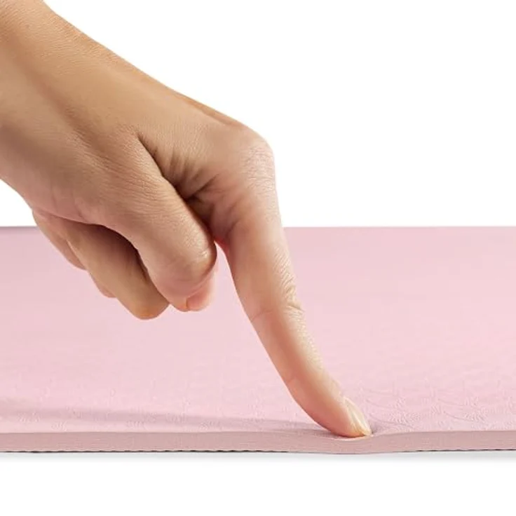 HyperMotion Yogamatte Lotus, rutschfestes TPE mit 6mm Stärke, 183x61 cm, rosa, inkl. Tragegurt – Bild 23