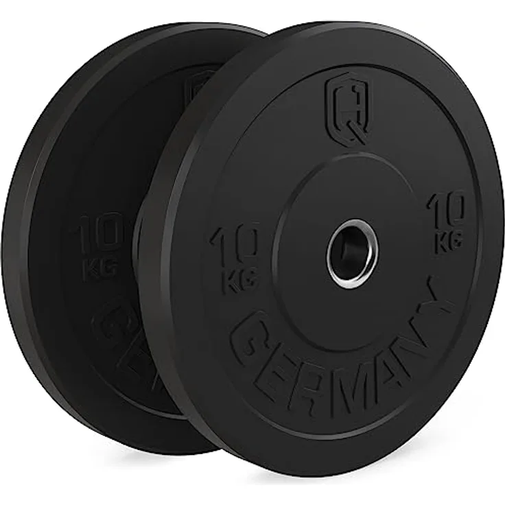 HQ Germany® Training Bumper Plates 50mm | Paar/Set | 5-25kg | Studio Qualität | Hoher Härtegrad | Hantelscheiben nach IWF Standard, Gewicht:b 2x 10KG