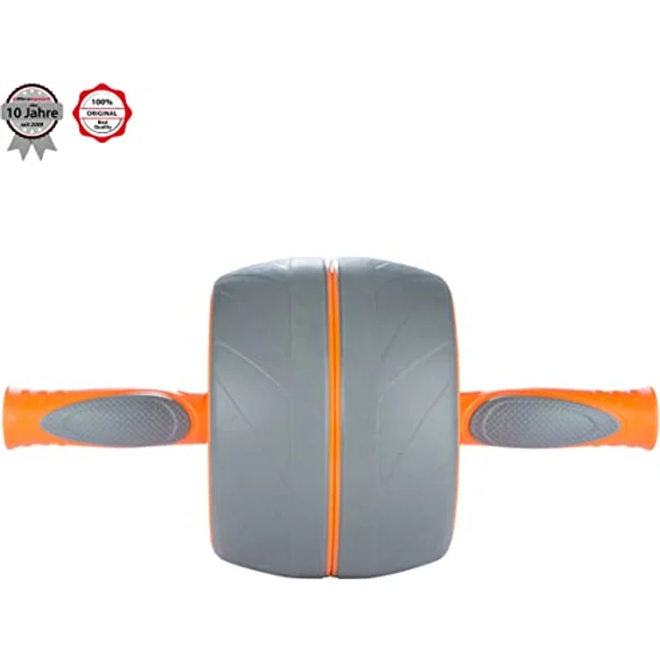 Ultrasport Premium Bauchtrainer AB, Bauchmuskeltrainer für Zuhause, zum Trainieren von Bauchmuskeln, Rücken und Schultern, Oberkörper-Roller mit gummierten Handgriffen, praktisches Sportgerät, orange – Bild 2