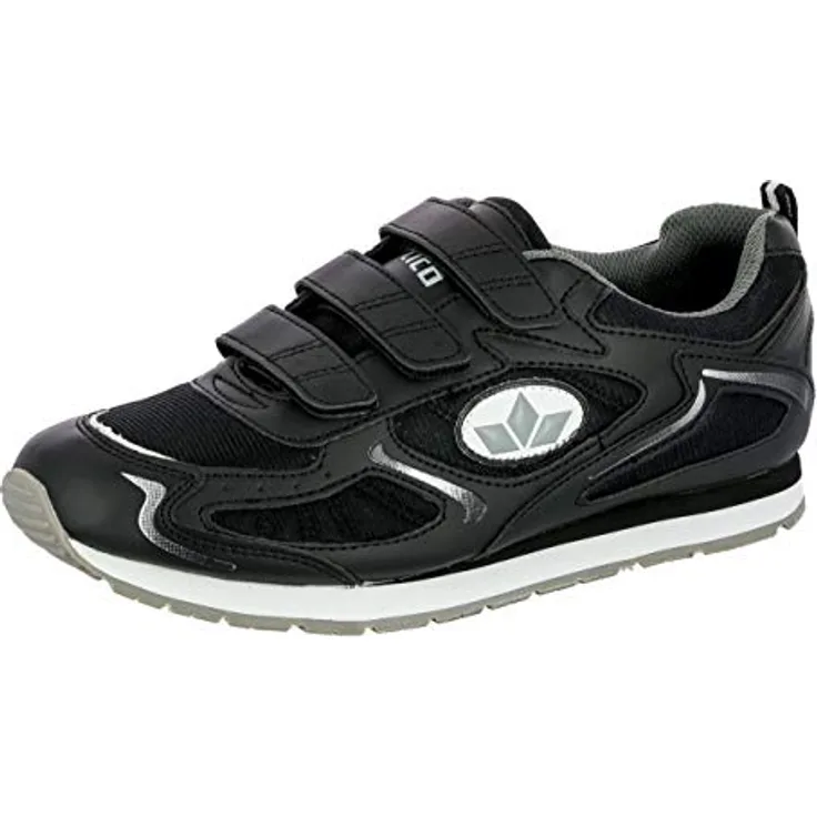 Lico Nelson V (50), Herren Laufschuhe mit Klettverschluss, Komfort-Obermaterial aus Nylon, Schwarz