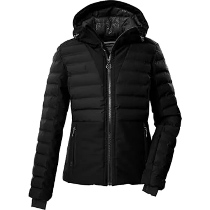 KILLTEC KSW 115 WMN SKI QLTD JCKT, schwarze Damen Skijacke, winddicht und wasserabweisend, Größe 44