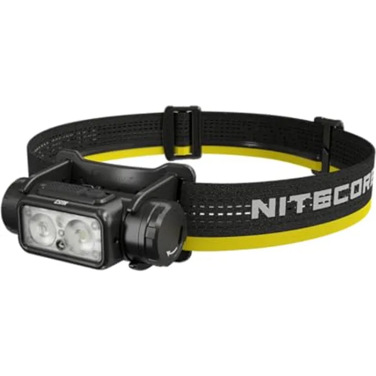 Nitecore NU53 Stirnlampe mit 1800 Lumen, USB-C wiederaufladbar, IP68, 6000 mAh Li-Ionen-Akku (Industrie, Schwarz)