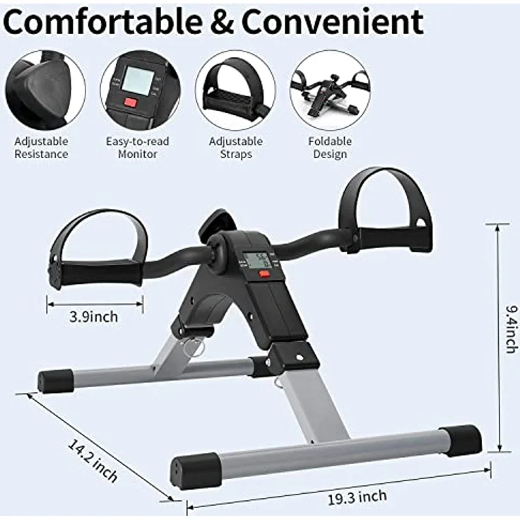 AGM Mini-Heimtrainer Fahrrad, Arm und Beintrainer Fitnesstrainer, Fitness, Hometrainer Bewegungstrainer mit LCD-Monitor und Einstellbarem Widerstand, Fitnessgerät für Zuhause, Büro – Bild 4
