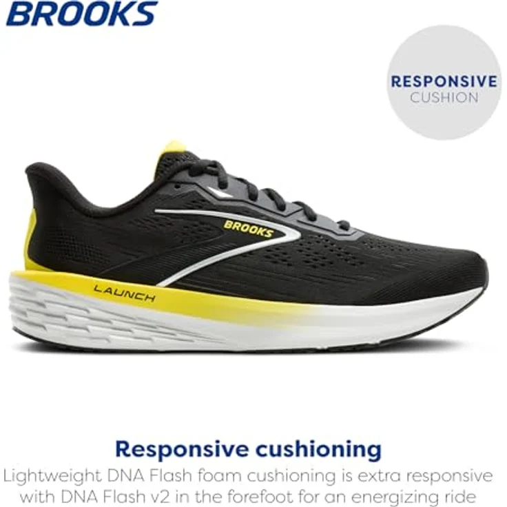Brooks Launch 12 Laufschuhe Herren, leichte Wettkampfschuhe mit DNA FLASH-Dämpfung, atmungsaktivem Mesh-Obermaterial, normaler Schuhweite, 8 mm Sprengung, neutraler Pronation – Bild 2