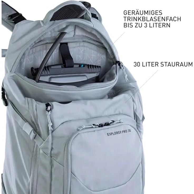 Evoc Explorer 30, Wanderrucksack 54 cm, grau, 100% Polyester, kompakt 28 x 19 cm – Bild 3