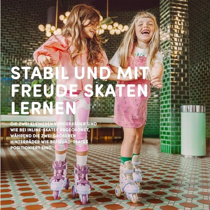 Cariboo Ballerina – Verstellbare Kinder-Inlineskates mit LED-Rädern und 3-teiligem Schutzset in S Pink Plum – Bild 2