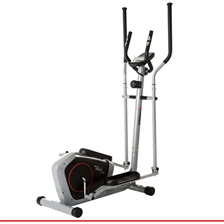 HAMMER Crosstrainer CT3, kompakt und platzsparend, Smartphone- und Tablethalterung für Multimedia-Unterhaltung, Cardiogerät mit Handpulssensoren, einfachste Bedienung, max. Gewichtsbelastung 100 kg – Bild 1