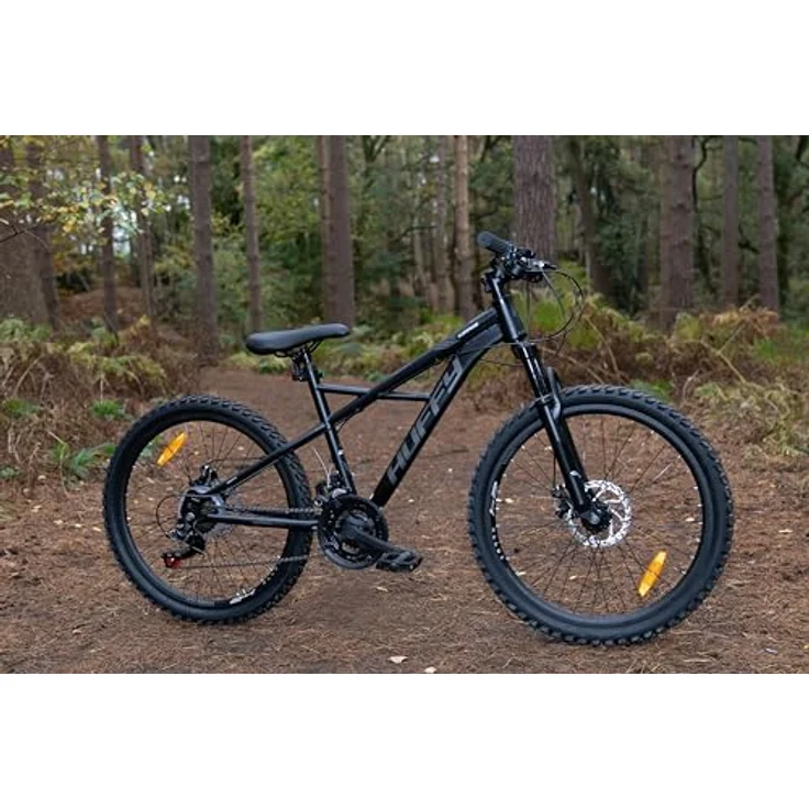 Huffy Korros Mountainbike 24", schwarz, 21-Gang Shimano-Schaltung, X-Rahmen-Design, mechanische Scheibenbremsen – Bild 6