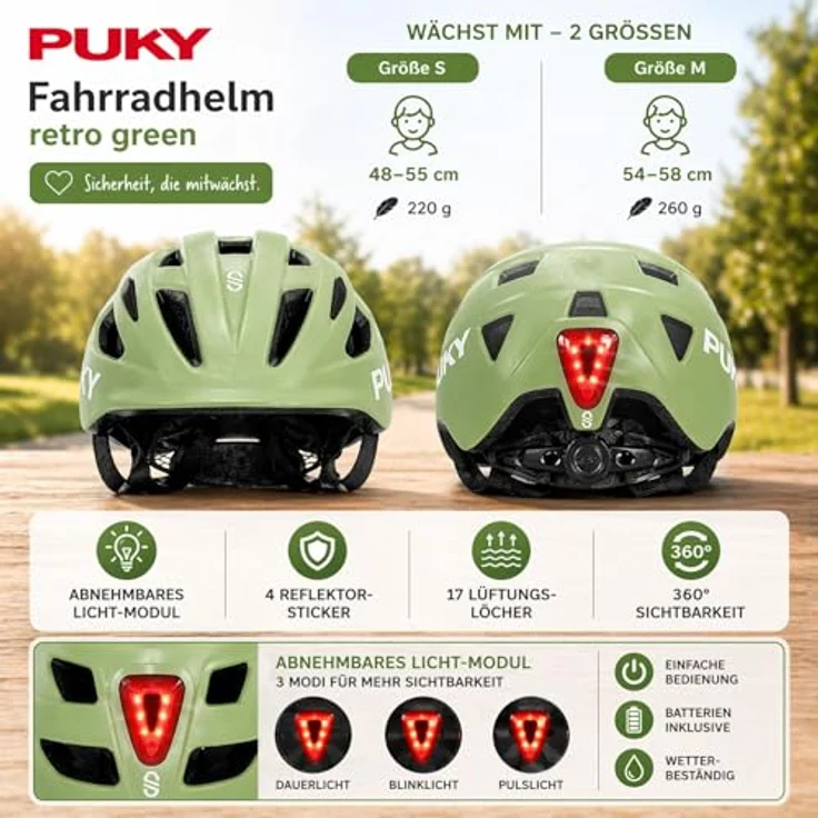 Kinderhaus Blaubär PUKY Fahrradhelm retro green, Größe M, für Kinder ab Geburt – Bild 5