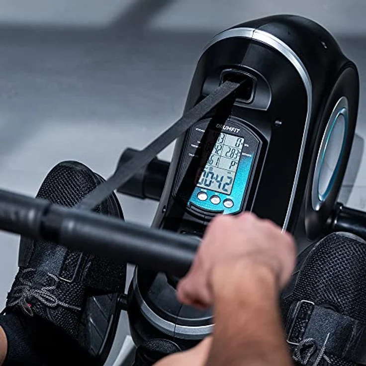 Cecotec Regatta Klapp-Rudergerät DrumFit Rower 7000. Magnetischer Widerstand, 10 Stufen, 7 kg Schwungrad, geräuschloses Gleiten, LCD-Display, Fußstütze und Räder – Bild 5