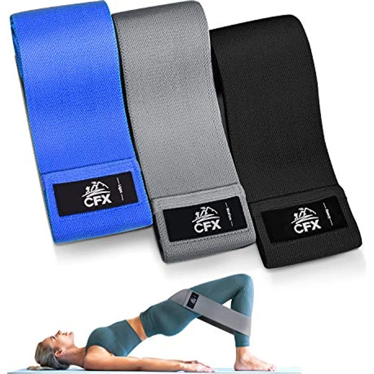 CFX Widerstandsbänder Set, Übungsbänder mit Anti-Rutsch-Design, 3 Stufen für Hüfte & Gesäßmuskeln, ideal für Home Fitness, Yoga und Pilates – Bild 1