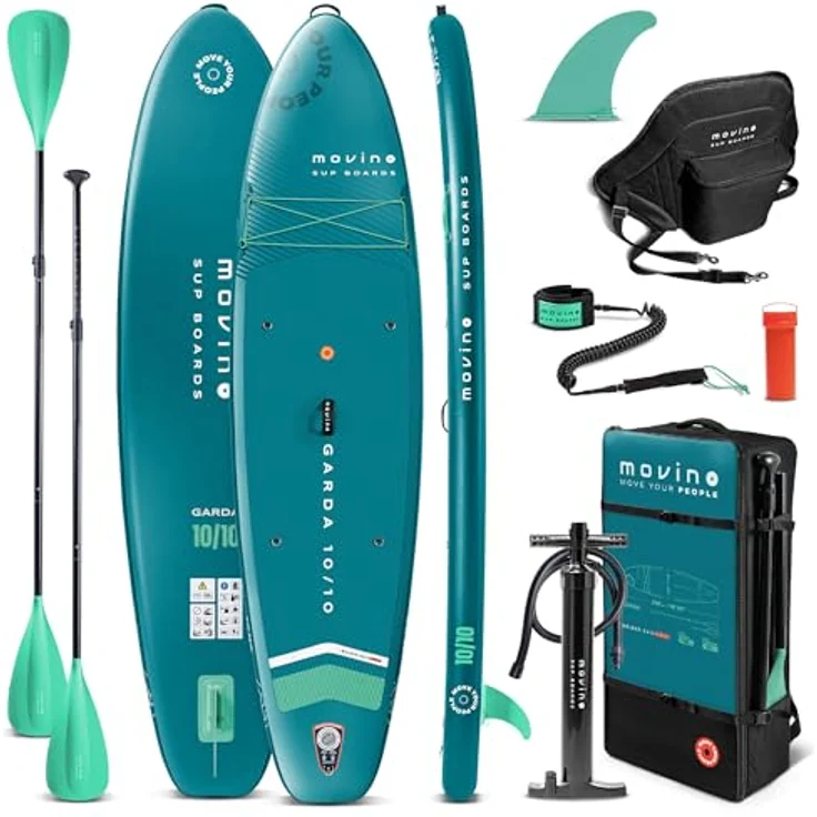 Movino SUP-Board MOVINO GARDA 2in1 Set, Allround mit 150 kg Traglast, geschweißte Kanten, 10'10", inkl. Rucksack, Pumpe, Kajaksitz, Paddel, Finne und Reparaturset – Bild 1