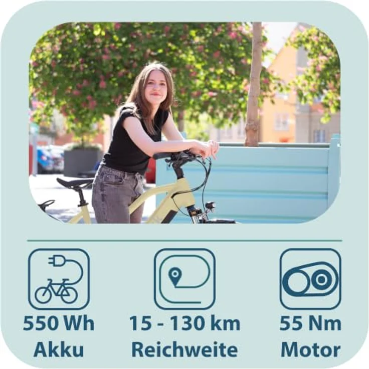 Tretwerk Onyx E Bike 28 Zoll Damen Trekking Elektro Fahrrad, Aluminiumrahmen, 250 Watt Hinterradmotor, elfenbein – Bild 3