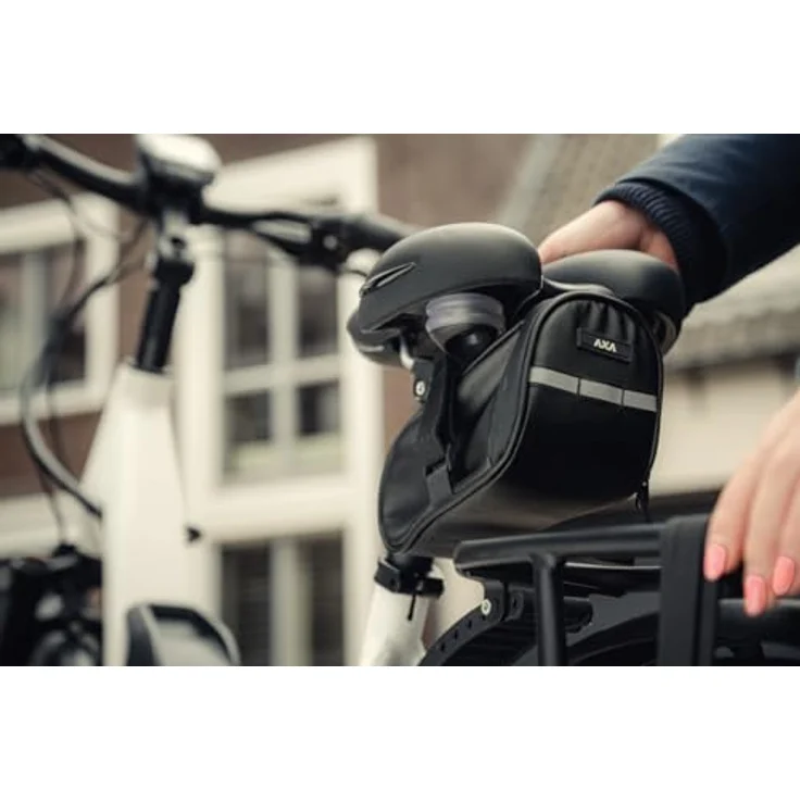 AXA Velotasche Satteltasche für Fahrräder, praktische Fahradtasche schwarz – Bild 5