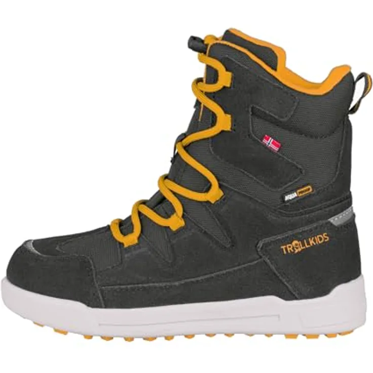 Trollkids Finnmark Winterstiefel, wetterfest und atmungsaktiv, anthracite/golden yellow, Größe 32
