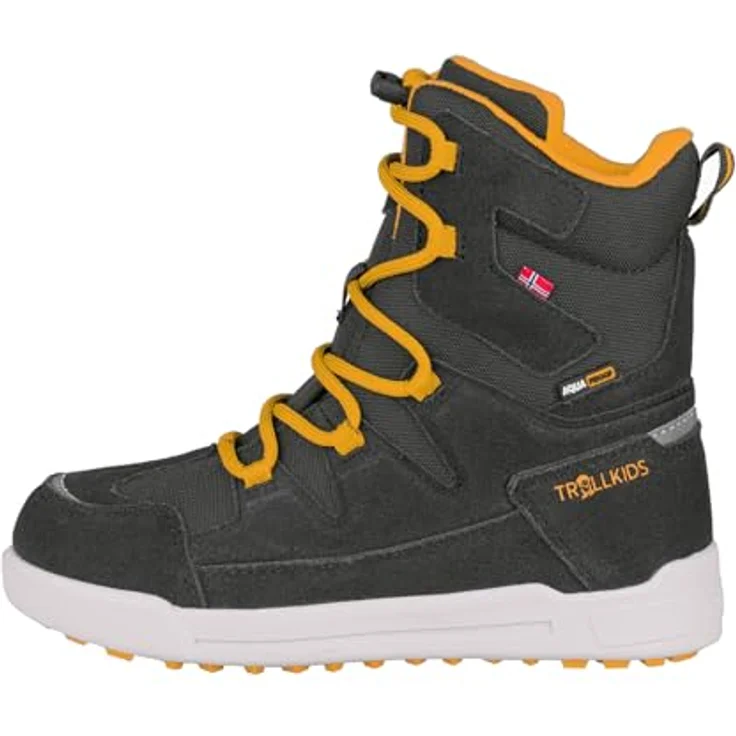 Trollkids Finnmark Winterstiefel, wetterfest und atmungsaktiv, anthracite/golden yellow, Größe 32 – Bild 1