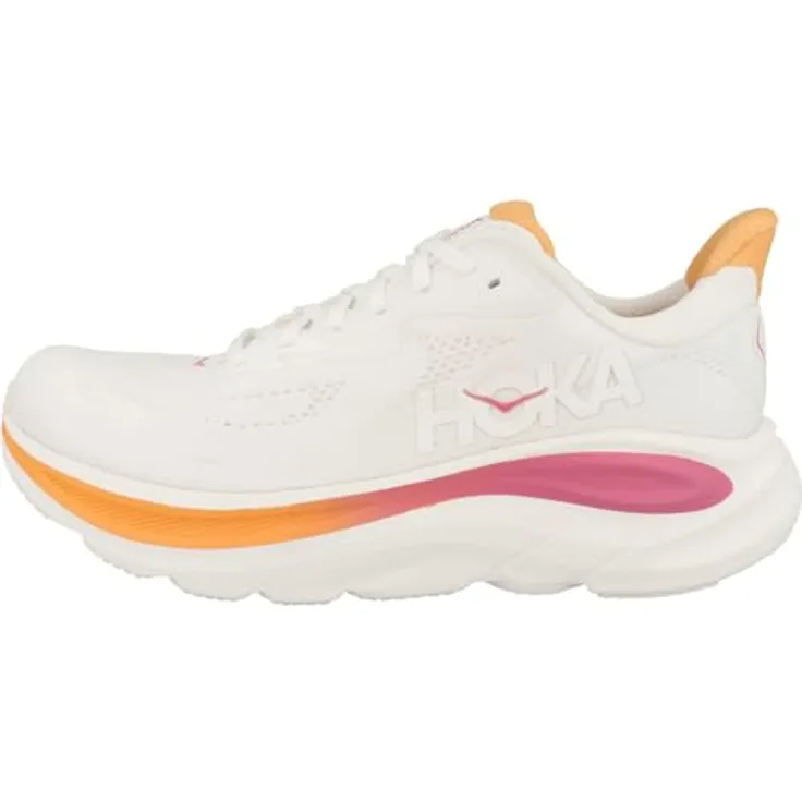 HOKA Clifton 10 Damen Laufschuhe, neutrale Laufschuhe aus atmungsaktivem Jacquard mit Schaumstoff-Zwischensohle, weiss, EU 40