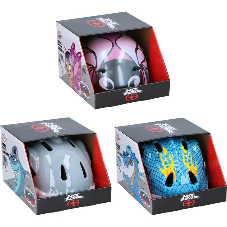 EDCO Edco Kinderhelm 3D Tier Fahrradhelm, Multicolor, für Kopfumfänge 48-52 cm
