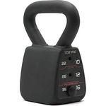 Power Block Adjustable Kettlebell Verstellbare Kettlebell, Schwarz, 15.9 kg - Ersetzt 4 Kugelhanteln im Raum von 1