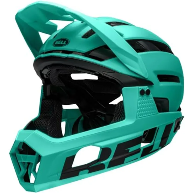 Bell Super Air R Spherical Fahrradhelm, All-Mountain-Helm mit Spherical Mips-Technologie, matte turquoise/black, Größe L