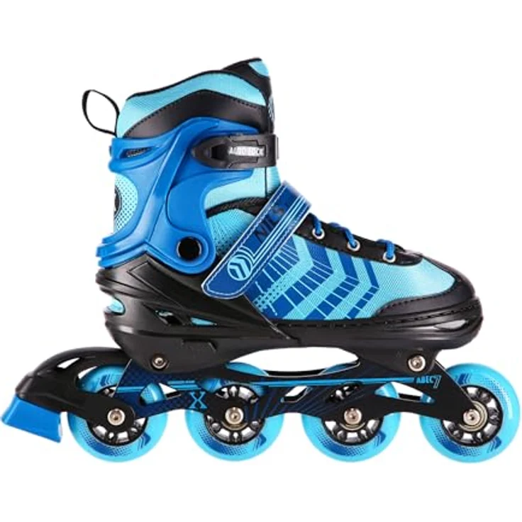 Nils Extreme Nh18192A Schwarz-Blau Gr.s(29-33) Schlittschuhe 4In1 – Bild 4