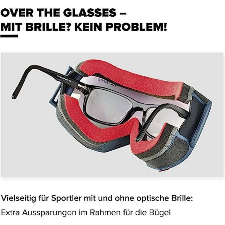 Atomic Four HD, Skibrille mit Doppelglas-Konstruktion und zylindrischen Gläsern, vollrahmiges Design – Bild 6