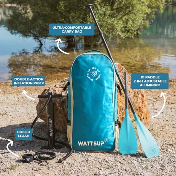 WattSUP MARLIN 12.5, Stand Up Paddle Board ISUP, 378x89cm, ideal für Anfänger und Fortgeschrittene – Bild 3