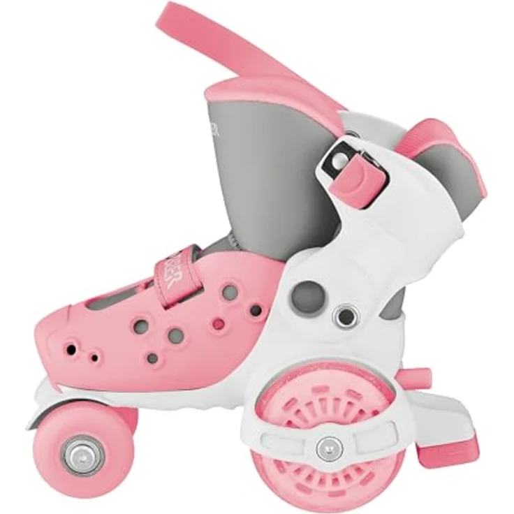 Globber Learning Skates, Quad-Skates für Mädchen, Pastellrosa, verstellbare Größe 26-29, mit Klettverschluss und Polyurethan-Rollen – Bild 3