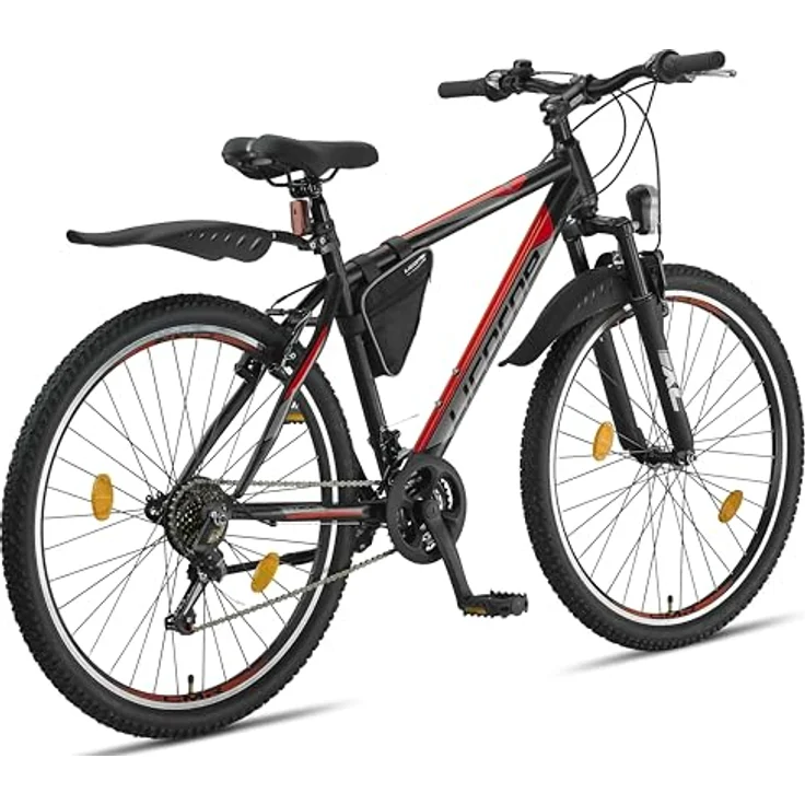 Licorne Bike Guide Premium Mountainbike 27.5 Zoll, Schwarz/Rot, hochwertige Kettenschaltung, robuster Stahlrahmen, für Mädchen, Jungen, Herren und Damen – Bild 4