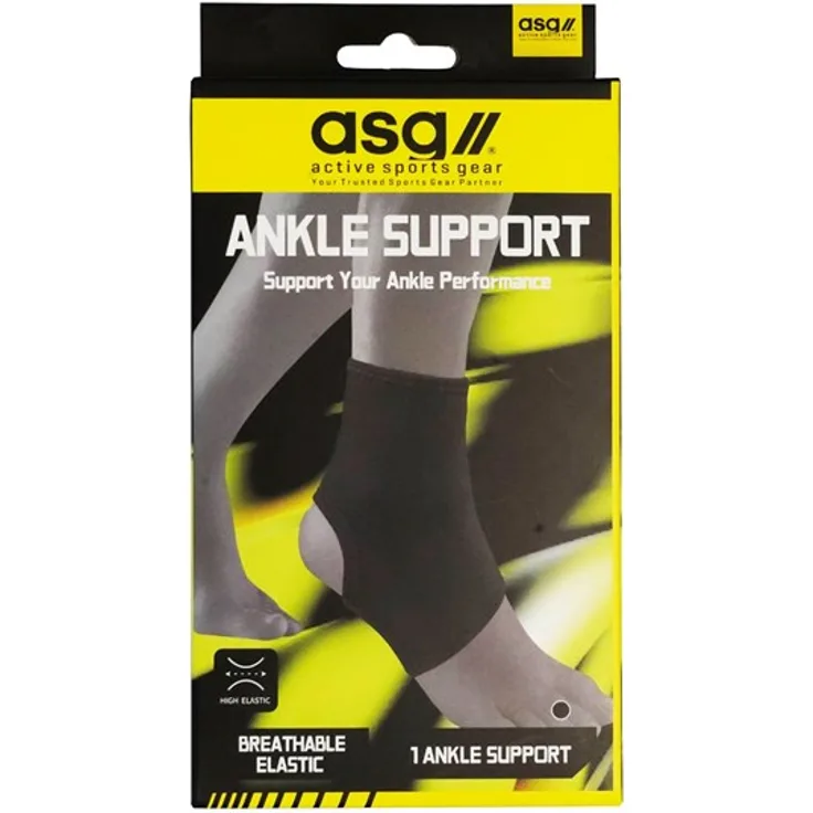 ASG Neoprene Ankle Support S, elastischer Knöchelverband mit hoher Atmungsaktivität, perfekt für Krafttraining und Crossfit