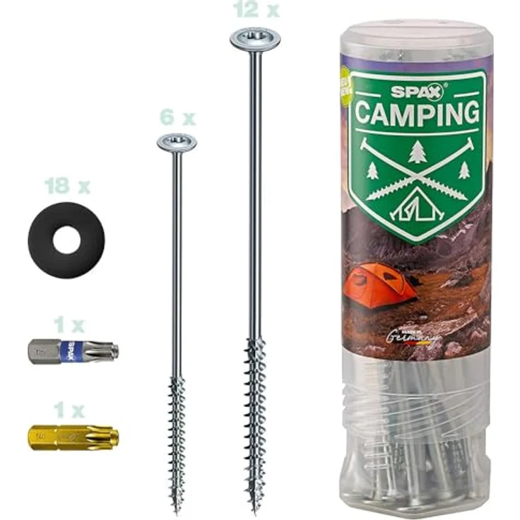 Spax Zeltschrauben-Set WIROX, 12-teilig, inklusive 8 x 220 mm und 6 x 160 mm Schrauben, mit Korrosionsschutz, einfach ein- und ausdrehen – Bild 2