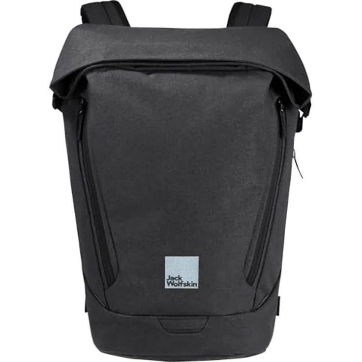 Jack Wolfskin Mainkai Rolltop, Robuster Pendler-Rucksack in extrem wasserdichtem Material, schwarz – Bild 4