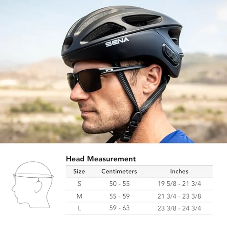 Sena Bike R1 Evo Helm M, Rennradhelm mit integriertem Kommunikationssystem, LED-Rücklicht und Geräuschkontrolle – Bild 4