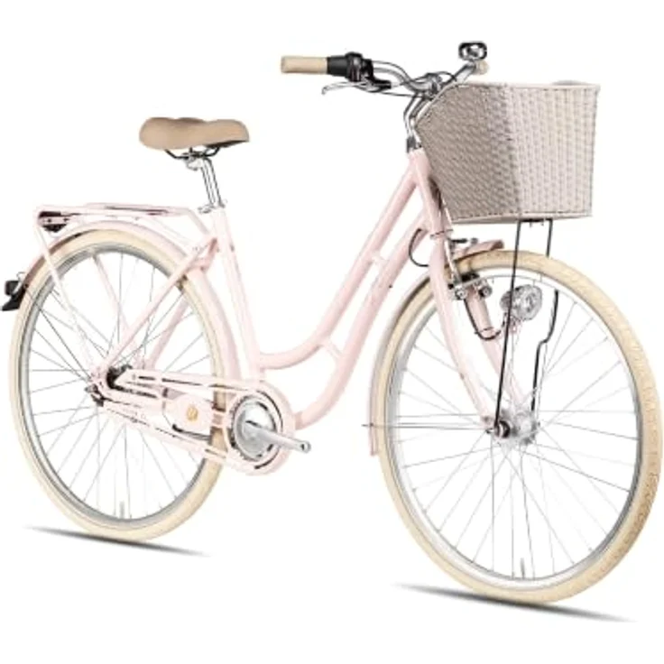 MAXIM Anno 1902 Wave, Cityrad 28 Zoll mit Aluminiumrahmen, Rosa, 45 cm, Nabenschaltung und Rücktrittbremse – Bild 2