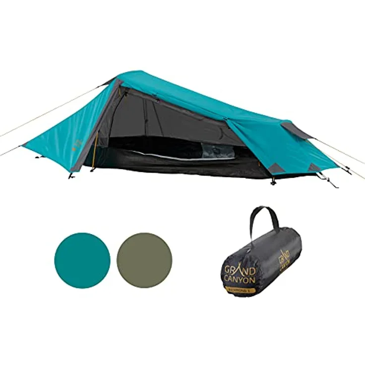 Grand Canyon Unisex – Erwachsene Richmond Zelt, Blue Grass, Fiberglas Gestänge, leichtes Gewicht von 1,7 kg