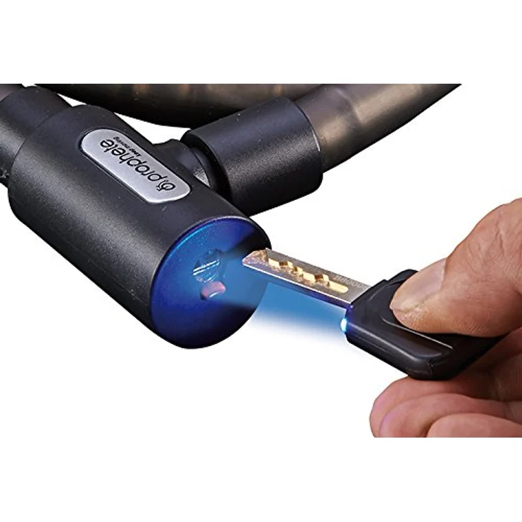 Prophete Spiralkabelschloss, 150 cm lang, Durchmesser 12 mm, mit Laser-Cut Key Technologie und Halter – Bild 3